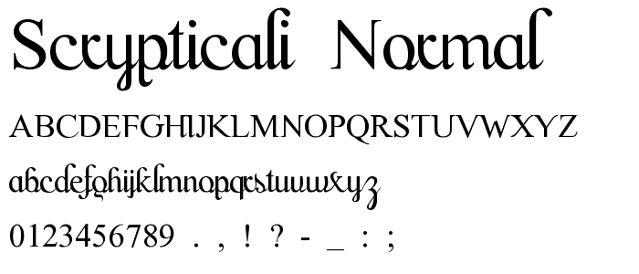 Scrypticali Normal font